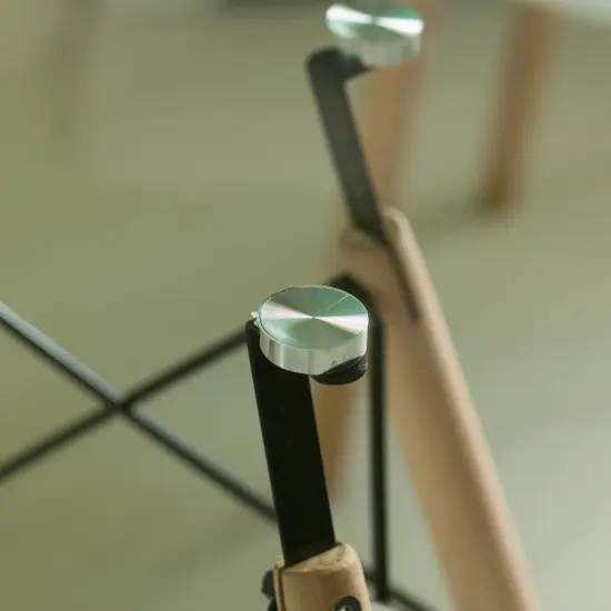 Round Clear Glass Top Accent Dining Table with 4 Beech Solid Wood Legs | Modern Space Saving Small Leisure Circle Desk 31.5" Dia x 29.25" H for Kitchen Dining Room, Living Room {3}