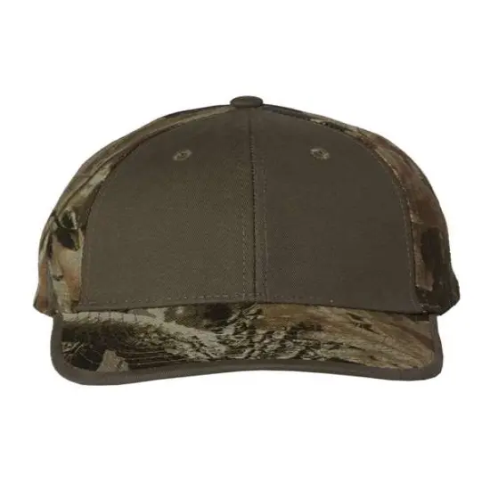 Kati&reg; Solid Front Camo Back Cap Olive/ Hardwoods {1}