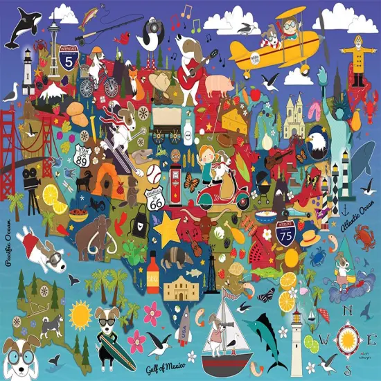 Abbie and Jack Across the USA - 1000 Piece Jigsaw Puzzle {2}