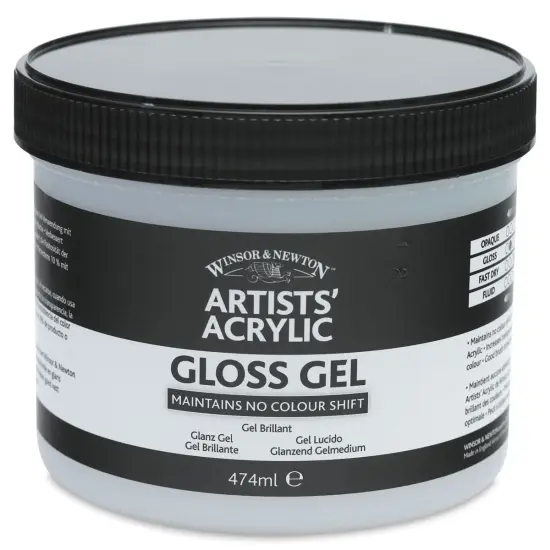 Winsor & Newton Artists' Acrylic Gel Medium - Gloss, 474 ml jar {2}