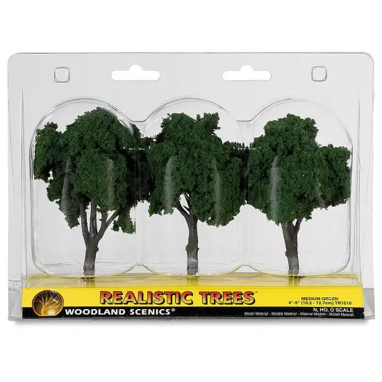 Woodland Scenics Model Scenery - Ready Made Trees, 4"-5", Medium Green {1}