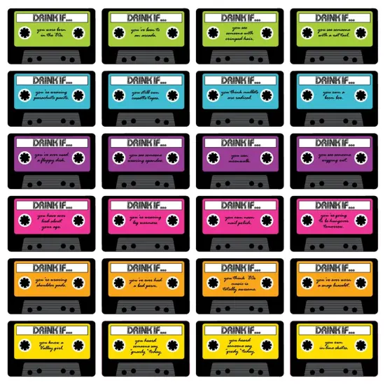 Big Dot of Happiness Drink If Game - 80's Retro - Totally 1980s Party Game - 24 Count {3}