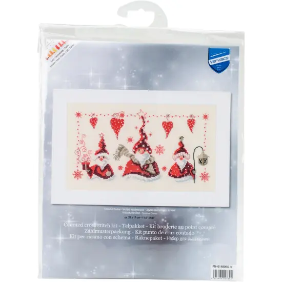 Vervaco Counted Cross Stitch Kit 11.5"X6.75"-Cheerful Santa On Aida {1}