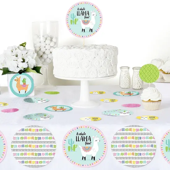 Big Dot of Happiness Whole Llama Fun - Llama Fiesta Baby Shower or Birthday Party Giant Circle Confetti - Party Decorations - Large Confetti 27 Count {6}
