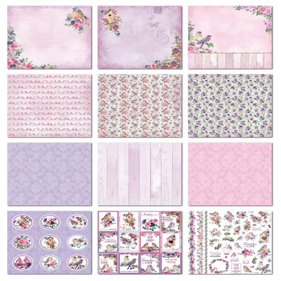 Little Birdie Cardstock Pack 6"X6" 12/Pkg-Birds And Berries {3}