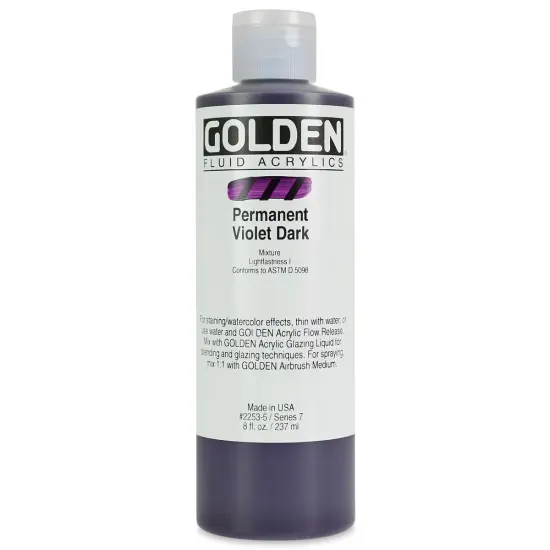 Golden Fluid Acrylics - Permanent Violet Dark, 8 oz bottle {1}