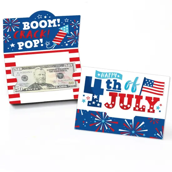 Big Dot of Happiness Firecracker 4th of July -Party Money and Gift Card Holders - Set of 8 {1}