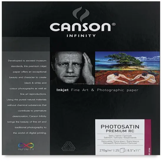 Canson Infinity PhotoSatin Art Papers - 8-1/2" x 11", Premium Resin Coated, Single Sheet {1}