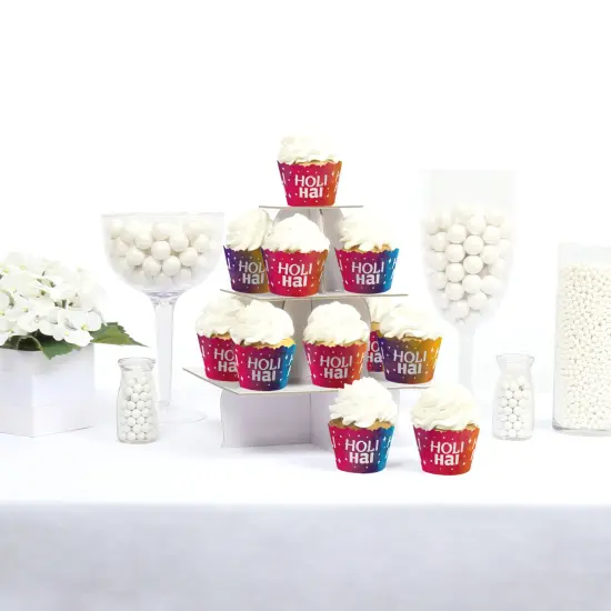Big Dot of Happiness Holi Hai - Festival of Colors Party Decorations - Party Cupcake Wrappers - Set of 12 {3}