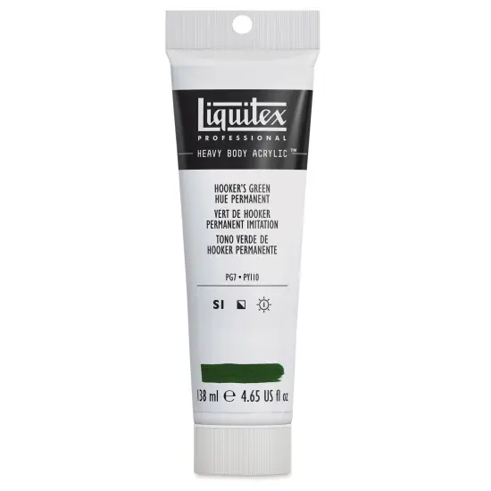 Liquitex Heavy Body Artist Acrylics - Hooker's Green Hue Permanent, 4.65 oz Tube {2}