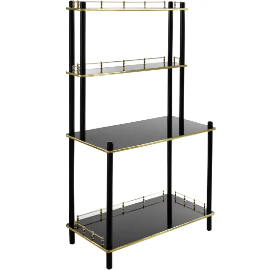 Classy and Elegant 4 Tiered Multifunctional Wooden Open Bar Shelves, Modern Console Table, Coffee Bar Accessories, Coffee Bar Cabinet, Tea Bar and Wine Bar Table Brown {5}