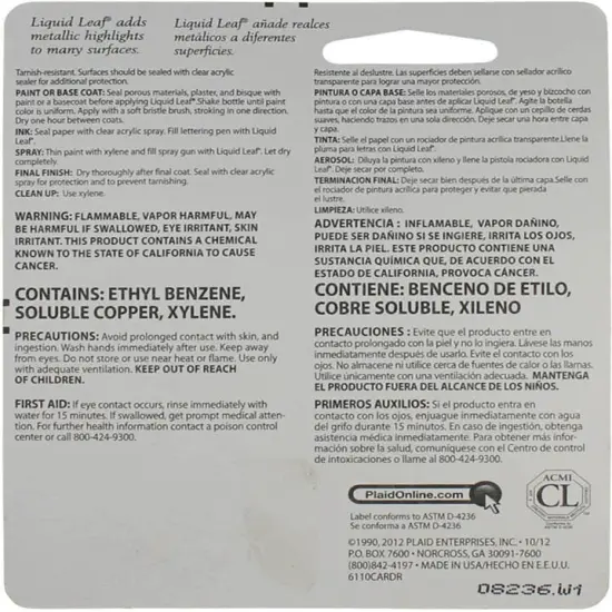 Plaid Liquid Leaf One-Step Leafing Paint .75oz-Classic Gold {3}