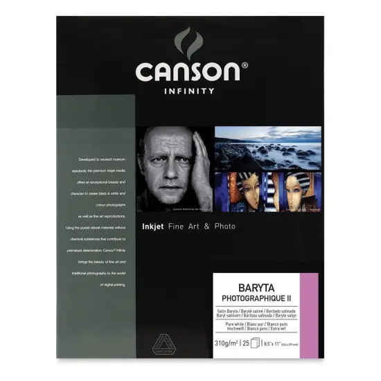 Canson Infinity Baryta Photographique II Inkjet Paper - 8-1/2" x 11", 25 Sheets {1}