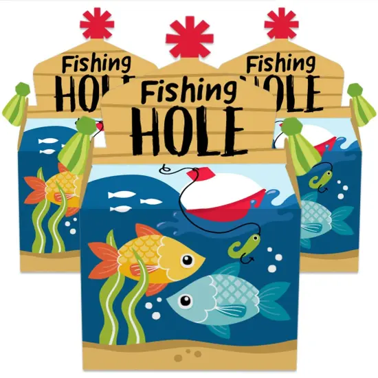 Big Dot of Happiness Let's Go Fishing - Treat Box Party Favors - Fish Themed Birthday Party or Baby Shower Goodie Gable Boxes - Set of 12 {3}