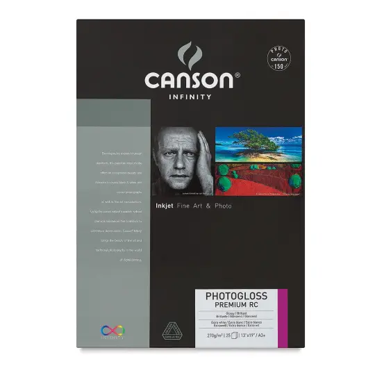 Canson Infinity PhotoGloss Art Papers - 13" x 19" (A3+), Premium Resin Coated, Pkg of 25 {1}