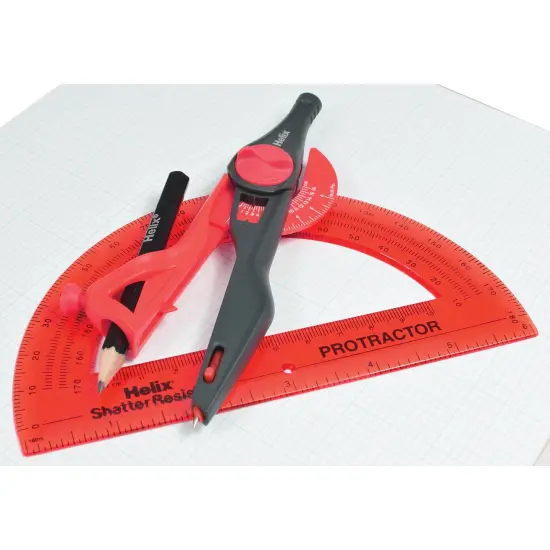 Plastic Locking Compass & Protractor Set, 5 Sets {3}