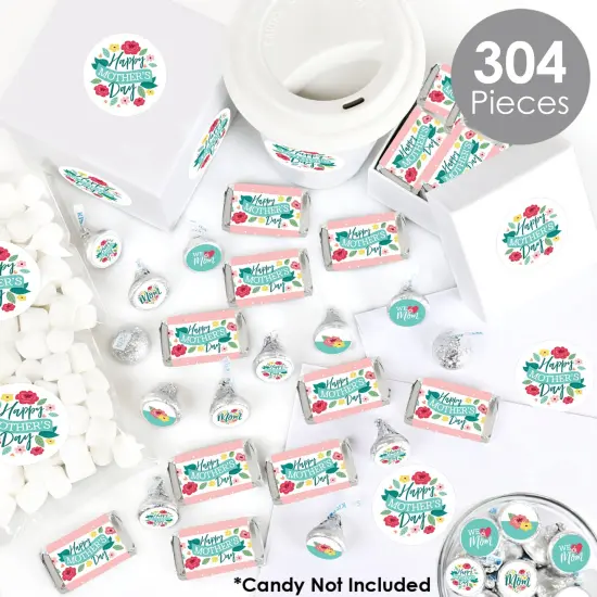 Big Dot of Happiness Colorful Floral Happy Mother's Day - Candy Wrappers & Stickers - We Love Mom Party Candy Favor Sticker Kit - 304 Pieces {3}