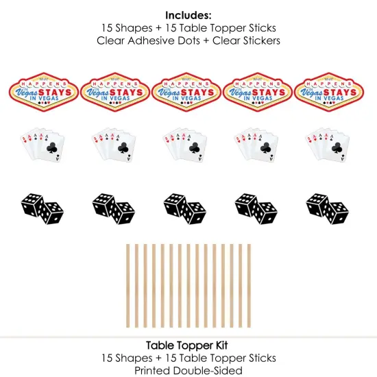 Big Dot of Happiness Las Vegas - Casino Party Centerpiece Sticks - Table Toppers - Set of 15 {7}