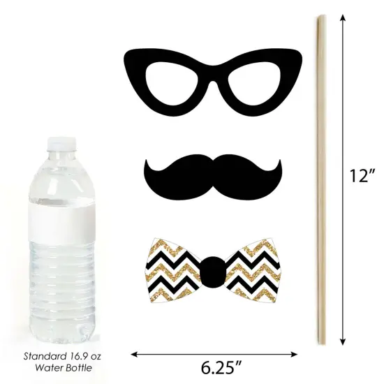 Big Dot of Happiness Adult 90th Birthday - Gold - Birthday Party Photo Booth Props Kit - 20 Count {6}