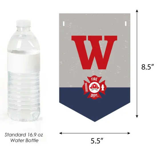 Big Dot of Happiness Fired Up Fire Truck - Firefighter Firetruck Baby Shower Bunting Banner - Party Decorations - Welcome Baby {4}