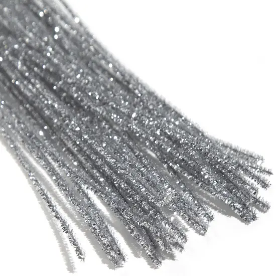 CousinDIY Tinsel Stems 6mmx12" 25/Pkg-Silver {4}