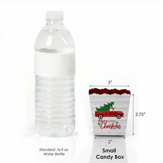 Big Dot of Happiness Merry Little Christmas Tree - Party Mini Favor Boxes - Red Truck Christmas Party Treat Candy Boxes - Set of 12 {4}