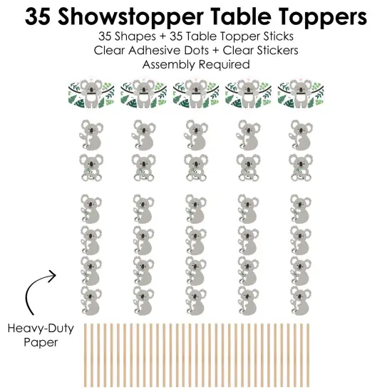 Big Dot of Happiness Koala Cutie - Bear Birthday Party and Baby Shower Centerpiece Sticks - Showstopper Table Toppers - 35 Pieces {7}