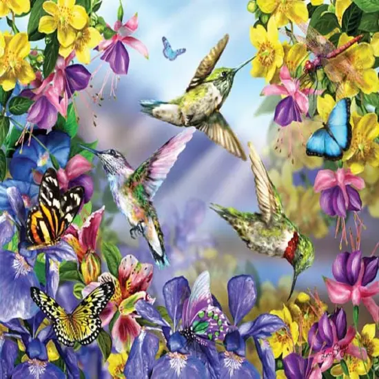 Sunsout ButterfliesHummingbirds 300 pc Jigsaw Puzzle 34919 {1}