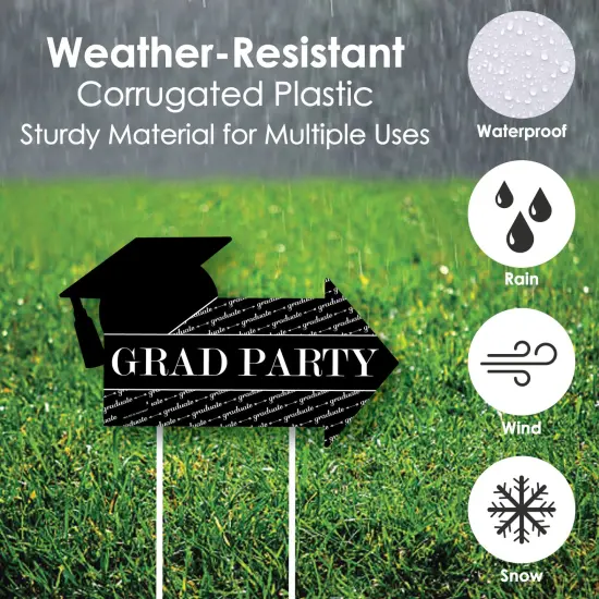 Big Dot of Happiness Graduation Cheers - 2 Graduation Party Arrows and 1 Welcome/Thank You Lawn Sign - Double Sided Grad Yard Sign Set - 3 Pieces {4}