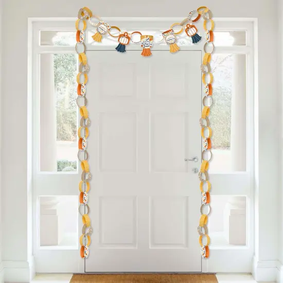 Big Dot of Happiness Happy Thanksgiving - 90 Chain Links and 30 Paper Tassels Decoration Kit - Fall Harvest Party Paper Chains Garland - 21 feet {4}