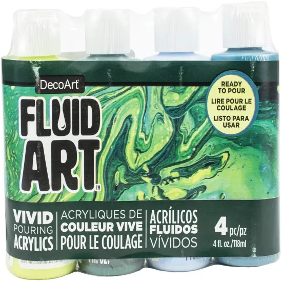 DecoArt FluidArt Paint Pouring Value Pack 4/Pkg-Jungle {1}