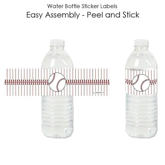 Big Dot of Happiness Batter Up - Baseball - Baby Shower or Birthday Party Water Bottle Sticker Labels - Set of 20 {4}