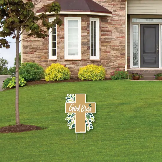 Big Dot of Happiness Elegant Cross - Outdoor Lawn Sign - Religious Party Yard Sign - 1 Piece {4}