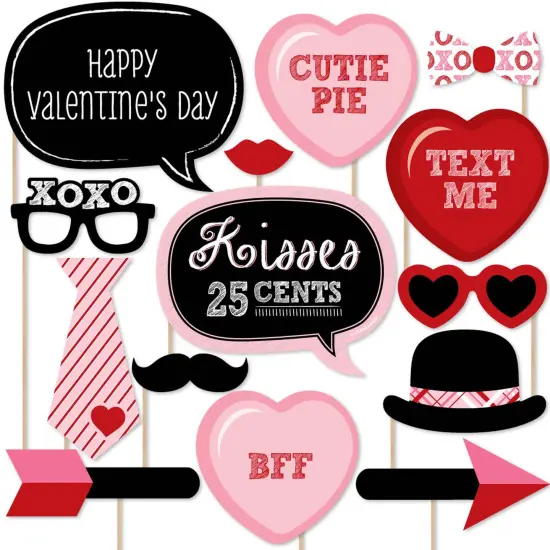 Big Dot of Happiness Valentine's Day - Photo Booth Props Kit - 20 Count {1}