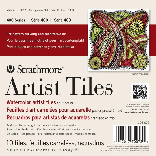 Strathmore Artist Tiles 6"X6" 10/Pkg-Watercolor {1}