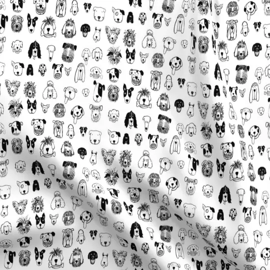 Various Fabrics by the Yard or Fat Quarter Dog Doodles Black Ink Dogs Happy Faces Whimsical Kids Decor Custom Printed Fabric by Spoonflower {5}