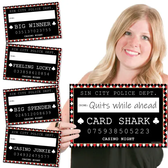 Big Dot of Happiness Las Vegas - Party Mug Shots - Photo Booth Props Casino Party Mugshot Signs - 20 Count {1}