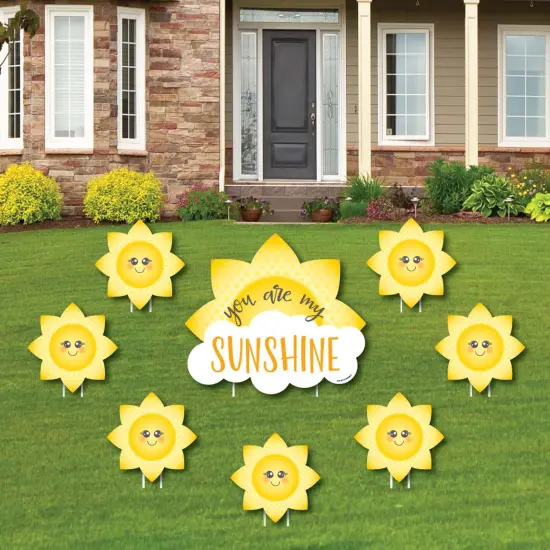 Big Dot of Happiness You are My Sunshine - Yard Sign & Outdoor Lawn Decorations - Baby Shower or Birthday Party Yard Signs - Set of 8 {1}