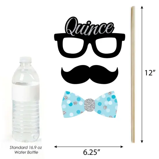 Big Dot of Happiness Quinceanera Teal - Sweet 15 - Birthday Party Photo Booth Props Kit - 20 Count {4}