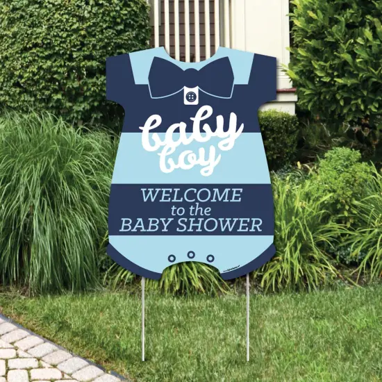 Big Dot of Happiness Hello Little One - Blue and Navy - Party Decorations - It's A Boy Baby Shower Welcome Yard Sign {1}