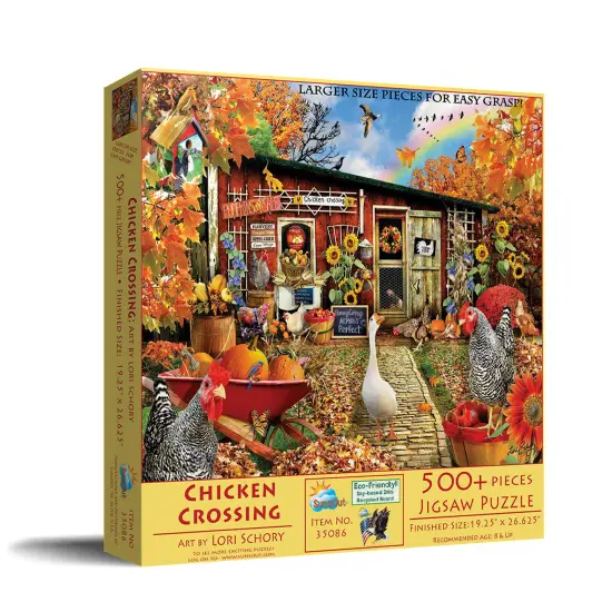 Sunsout Chicken Crossing 500 pc Large Pieces Jigsaw Puzzle 35086 {3}