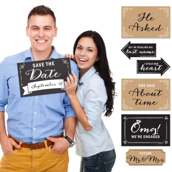 Big Dot of Happiness Engagement Announcement - Photo Prop Kit - 10 Count {1}
