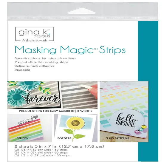Gina K Designs Masking Magic Strips-8 Sheets {1}