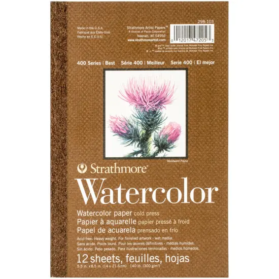 Strathmore Watercolor Paper Pad 5.5"X8.5"-12 Sheets {1}