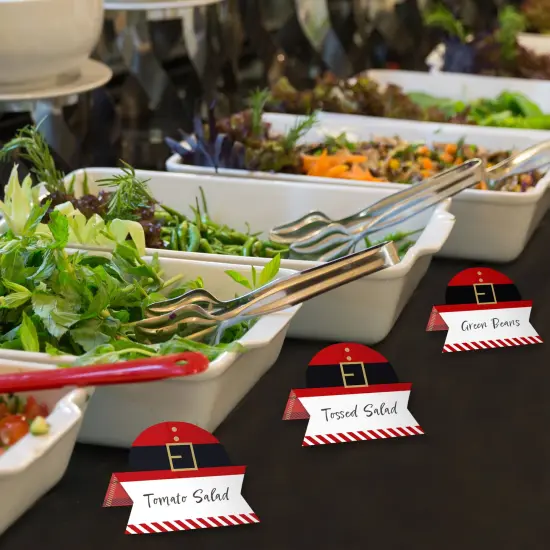 Big Dot of Happiness Jolly Santa Claus - Christmas Party Tent Buffet Card - Table Setting Name Place Cards - Set of 24 {4}