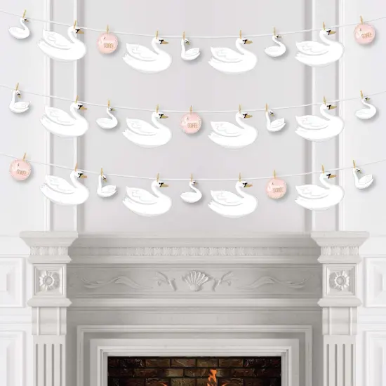 Big Dot of Happiness Swan Soiree - White Swan Baby Shower or Birthday Party DIY Decorations - Clothespin Garland Banner - 44 Pieces {4}
