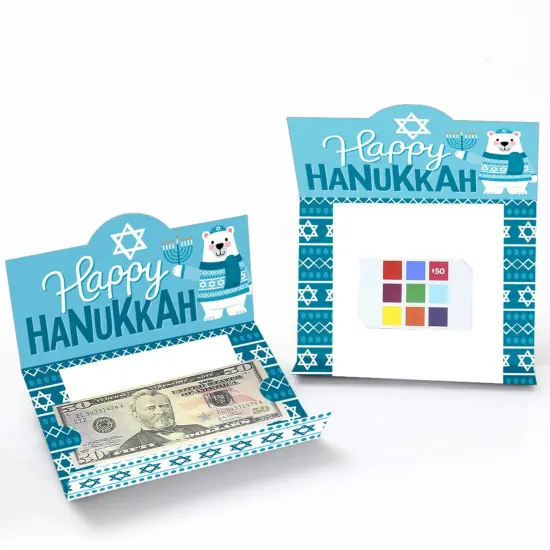 Big Dot of Happiness Hanukkah Bear - Chanukah Holiday Sweater Party Money and Gift Card Holders - Set of 8 {3}