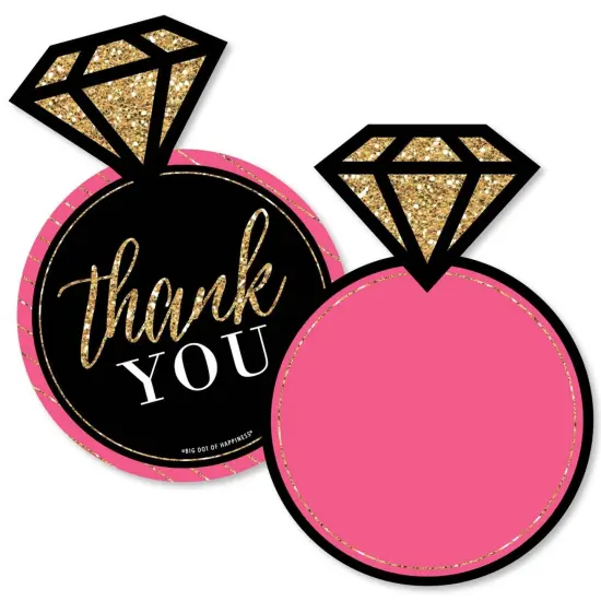 Big Dot of Happiness Girls Night Out - Shaped Thank You Cards - Bachelorette Party Thank You Note Cards with Envelopes - Set of 12 {1}