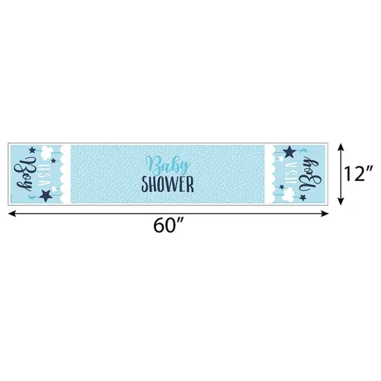 Big Dot of Happiness It's a Boy - Petite Blue Baby Shower Paper Table Runner - 12 x 60 inches {4}