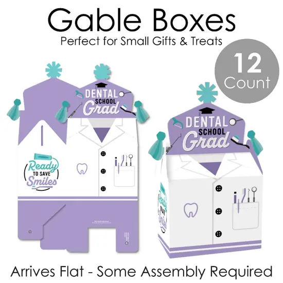 Big Dot of Happiness Dental School Grad - Treat Box Party Favors - Dentistry and Hygienist Graduation Party Goodie Gable Boxes - Set of 12 {7}